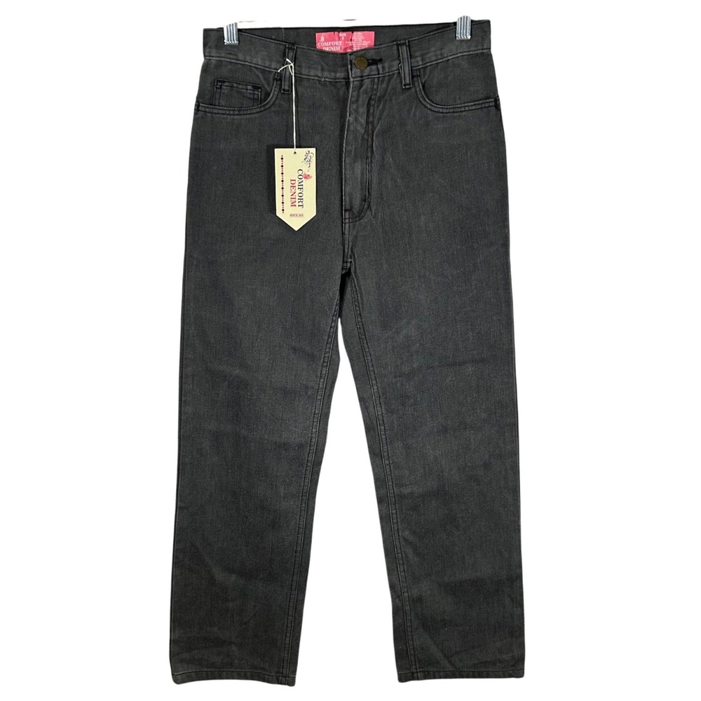 Comfort Denim Womens Gray High Rise Straight Leg‎ Jeans Size 8 New Charcoal